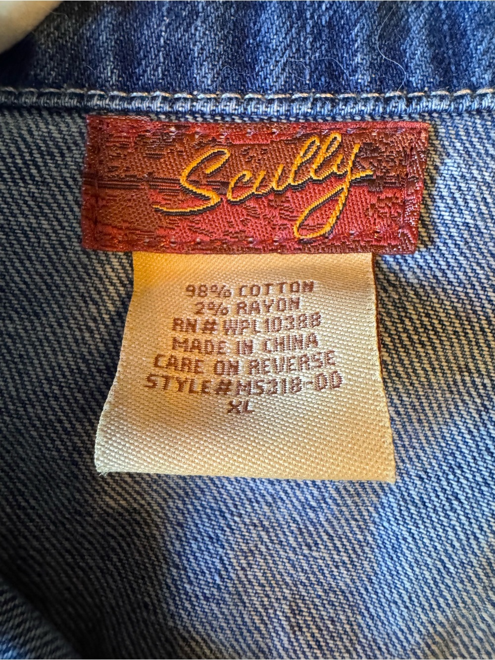 Scully Blue Denim Jacket with Long Fringe - Picture 4 of 7